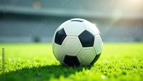 Perfectly centered football against pure white , studio shot, image