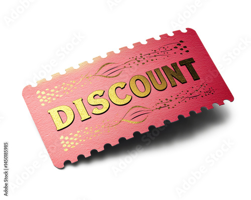 Voucher ticket with perforated edges and embossed 