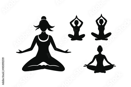 silhouette of a yoga pose