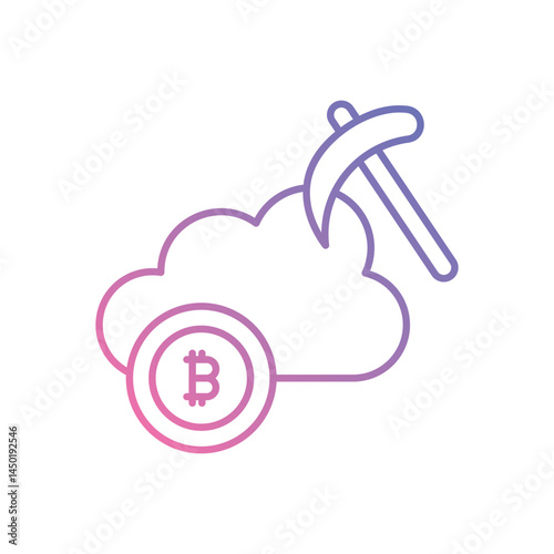 Cloud Mining Icon vector stock illustration