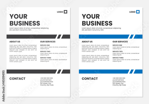 Flat minimalist business flyer vector illustration design fully customizable A4 banner template
