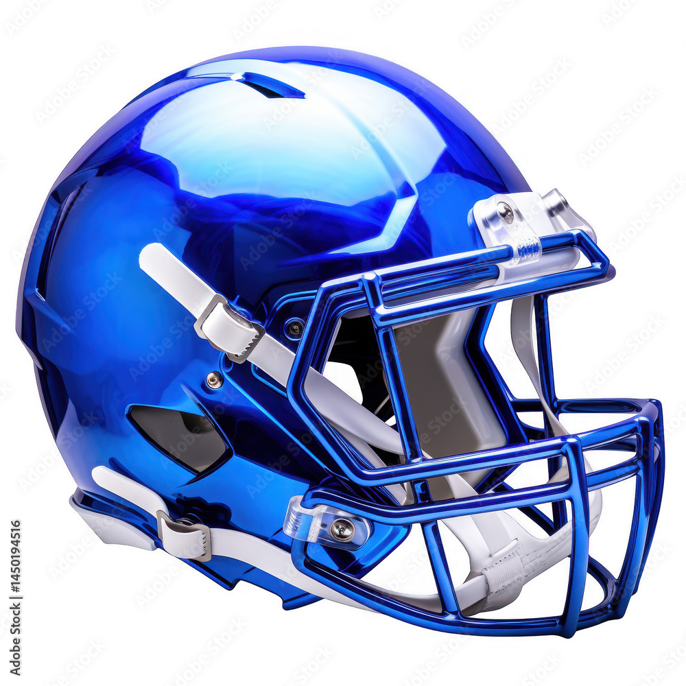 Naklejka premium A shiny blue football helmet on black