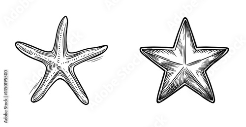 This phrase describes a modern star icon that has been hand drawn, is in outline form, and exists as an isolated doodle