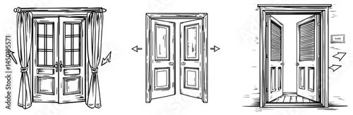 Modern automatic window blinds interior design element, automated roller, represented by a window blind, japanese jalousie on remote control isolated outline icon