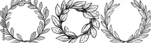 A circular elegant golden laurel wreath represents victory, achievement, and excellence, making it ideal for awards, celebrations, and commemorative designs