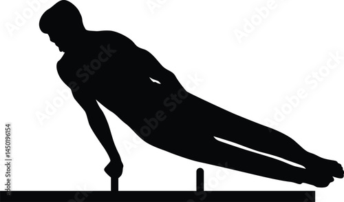 Men posing gymnastic silhouette illustration