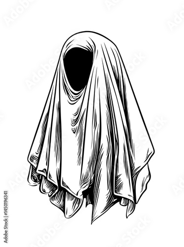 A plain black shape of a ghost, suitable for Halloween or eerie themes