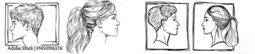 In a modern minimalist setting, the silhouettes of a man and woman in profile are prominently displayed