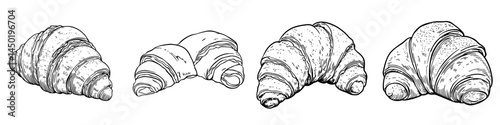 A croissant featuring sesame seeds, representing isolated french bread, is a key component of a modern continental breakfast, specifically a baked roll