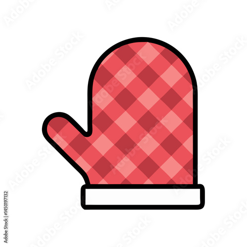 Thanksgiving Icon of a Red Checkered Oven Mitt  