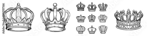 A royal crown symbolizing a king or queen in isolation, representing modern monarch or emperor headwear and a sign of royalty