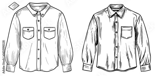 A 3D mockup of a modern white men's shirt with long sleeves is shown from the front, featuring a tailored fit and intricate details including fabric texture, buttons, and a chest pocket