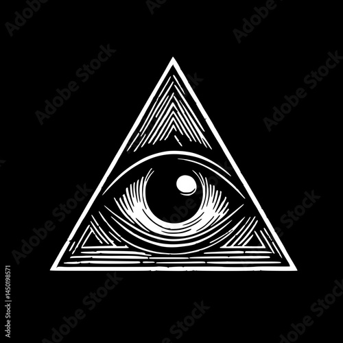 Black one-eyed triangle symbol