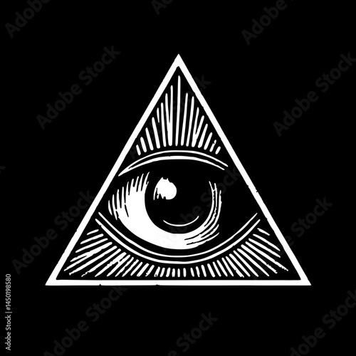 Black one-eyed triangle symbol