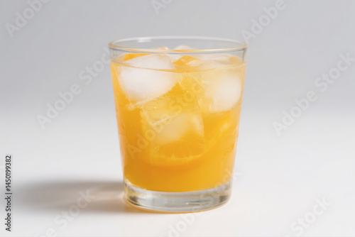 Wallpaper Mural Orange Juice with Ice on White Background Torontodigital.ca