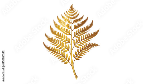 Decorative emblem with green leaves and natural wood frame on white background