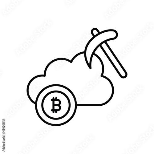 Cloud Mining Icon vector stock illustration