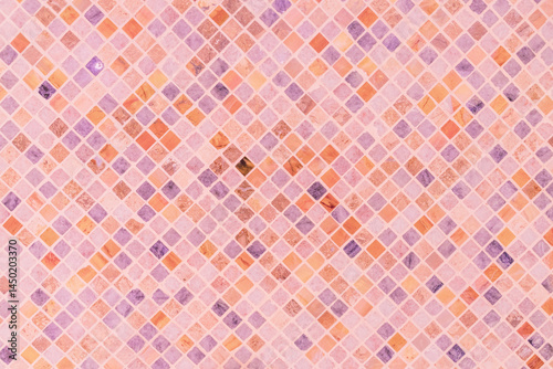 A pink and orange tile pattern