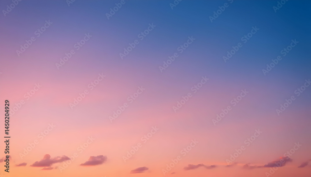 Vibrant Sunset Sky With Soft Pink And Blue Hues Over A Tranquil Horizon Vibrant Sunset Sky With Soft Pink And Blue Hues Over A Tranquil Horizon