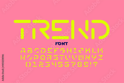 Obraz na płótnie Trend. Modern style font, alphabet letters and numbers vector illustration w salonie