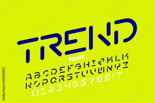 Obraz na płótnie Trend. Modern style font, alphabet letters and numbers vector illustration w salonie