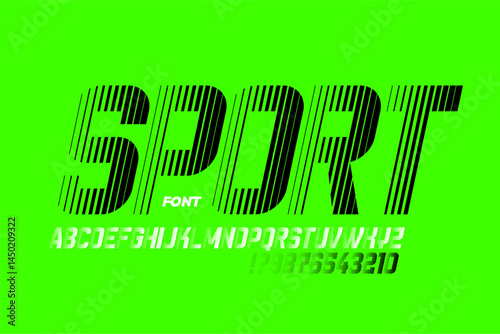 Obraz na płótnie Sport style font, alphabet letters and numbers vector illustration w salonie
