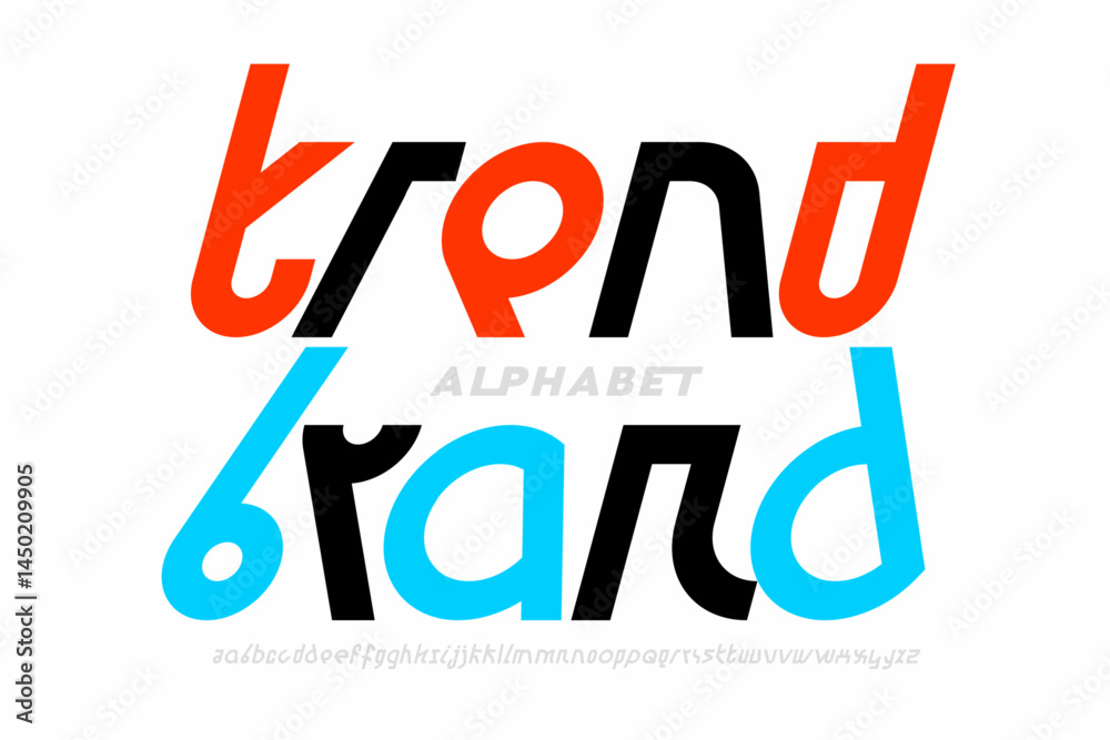 Trend. Modern style font, alphabet letters and numbers vector illustration