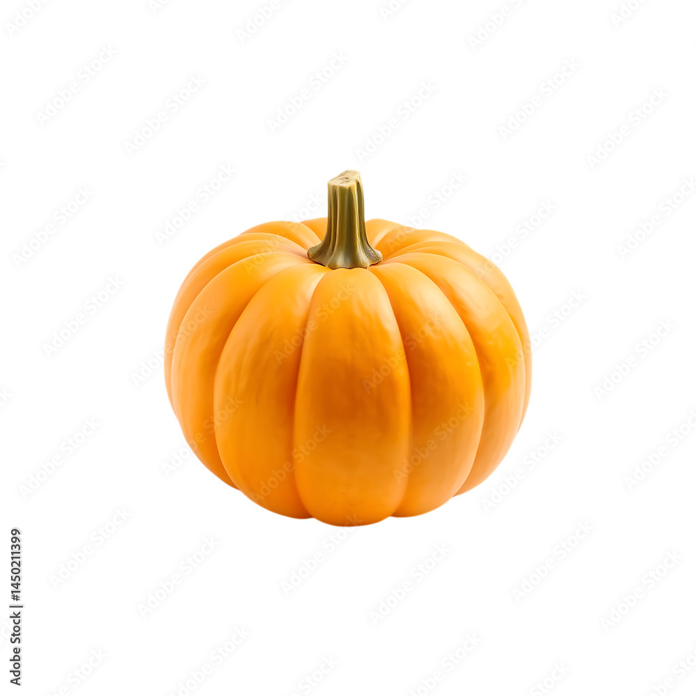 Obraz premium Single Small Orange Pumpkin Isolated on a transparent background