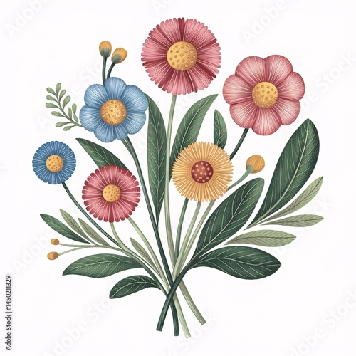 bouquet of flowers on white