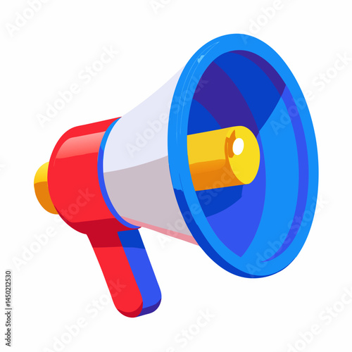 blue megaphone isolated on white background
