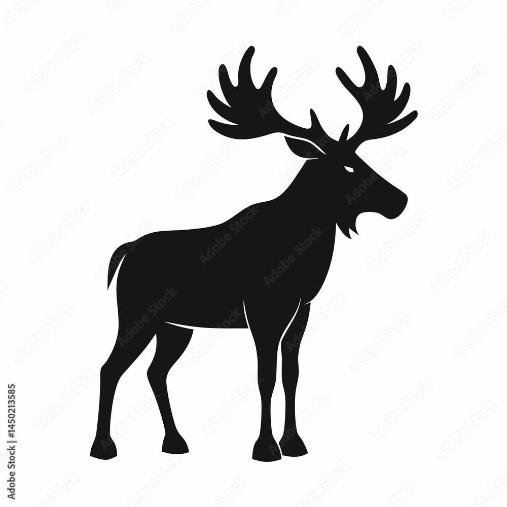 Obraz premium moose Vector icon illustration silhouette Graphics design image white background