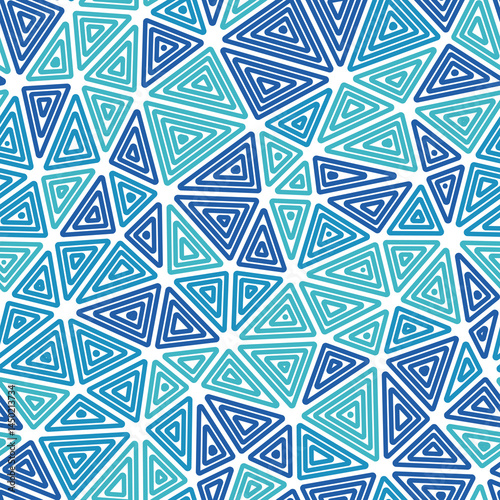 Geometric template background. Multiple repeated inner triangles. Medium triangles size. Multiple colors style. Seamless pattern. Modern vector tiles. Elegant vector illustration.