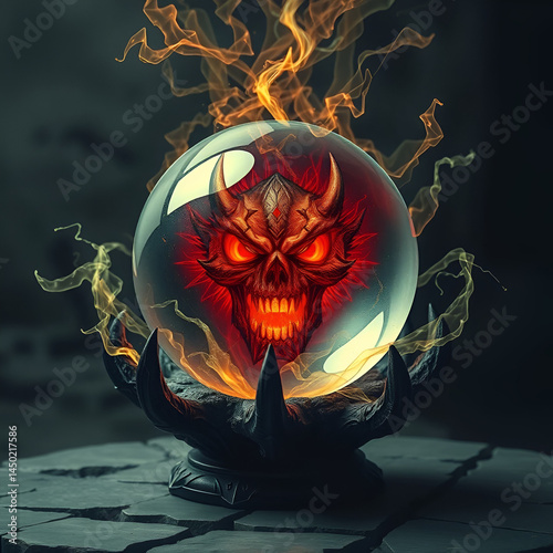 malevolent energy emanates from ominous crystal ball