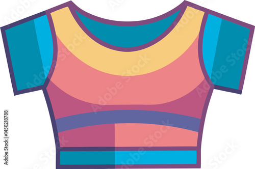 A stylish vector art illustration of a trendy crop top, perfect for fashion designs, branding, advertisements, and modern digital projects