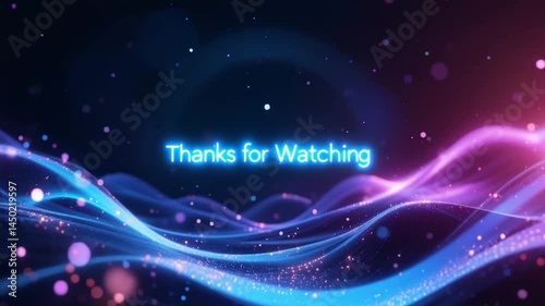 Futuristic Cinematic Thanks for Watching Video Animation with Light Effects
