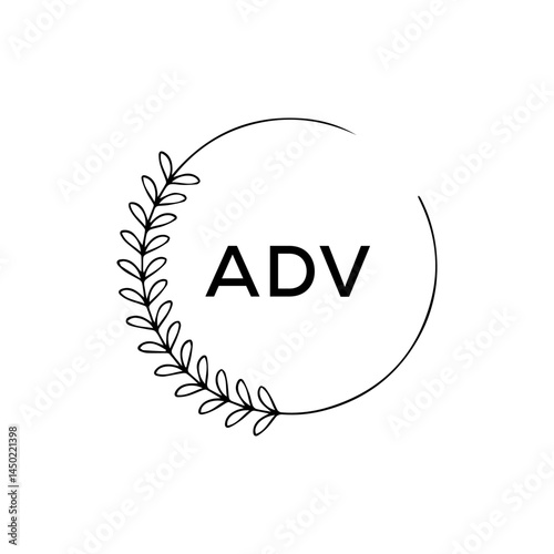 ADV letter logo design on Black background.