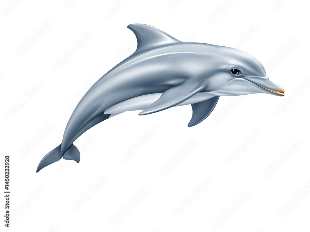 Fototapeta premium Playful jumping dolphin image on clean white background