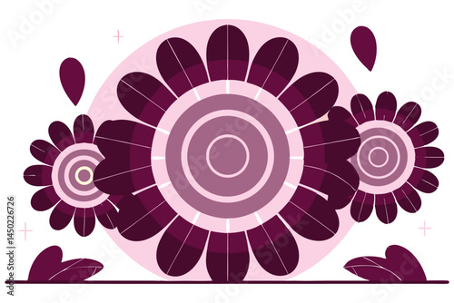 Flower petals arranged like expanding ripples from a central point