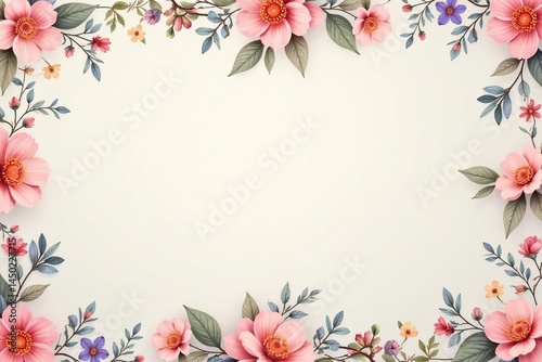 Subtle pastel floral motif, elegant repeating design, summer, feminine