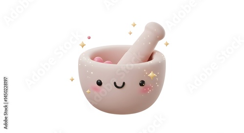 Mortar and Pestle with Face