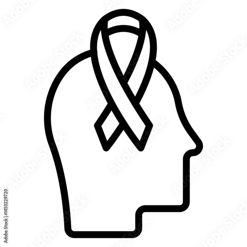 Schizophrenia Awareness Vector Line Icon Design