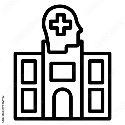Psychiatric Ward Vector Line Icon Design
