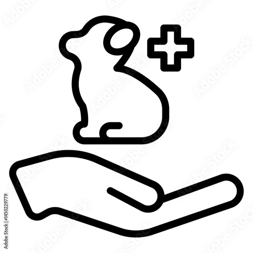 Emotional Support Animal Vector Line Icon Design