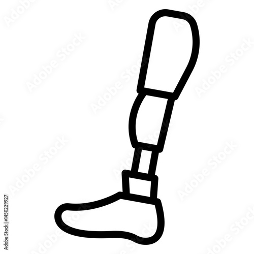Prosthetic Leg Fitting Vector Line Icon Design