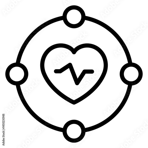 Blockchain for Medical Records Vector Line Icon Design