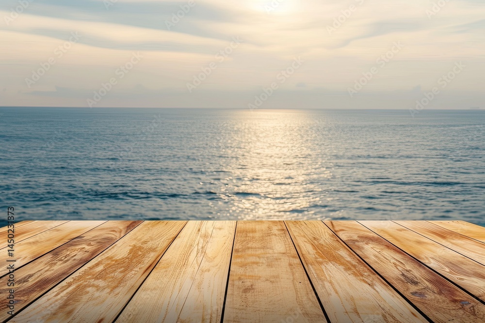 Fototapeta premium Rustic Wooden Table in Natural Setting