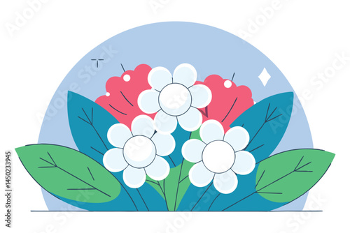 Petals shaped like smooth pearl beads tightly grouped into a flower