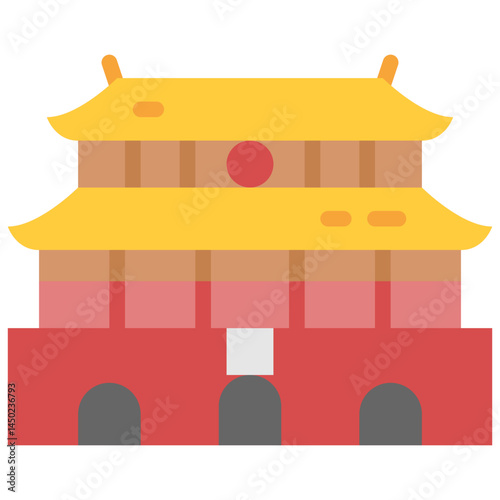 tiananmen square flat icon
