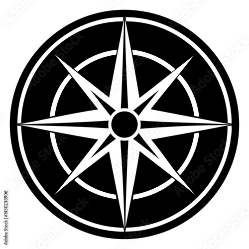 Compass rose nautical navigation symbol vector illustration for travel and direction design needs exactly one hundred isolated on transparent background