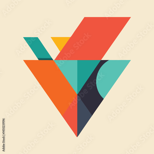 Abstract vector background design featuring origami paper arrows as a creative business concept
